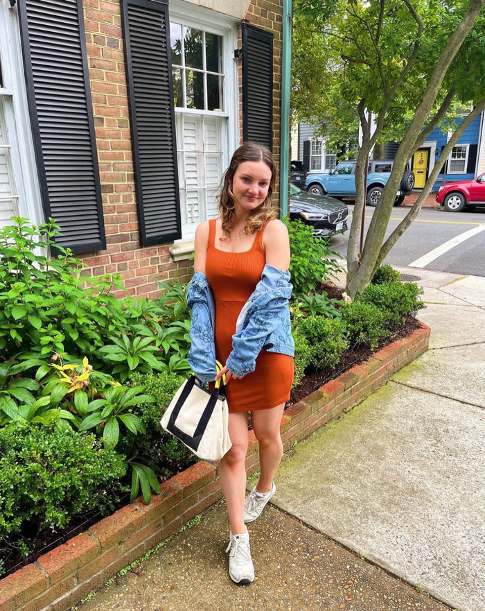 Whimsy & Row - Sonja Dress in Rust Rib -