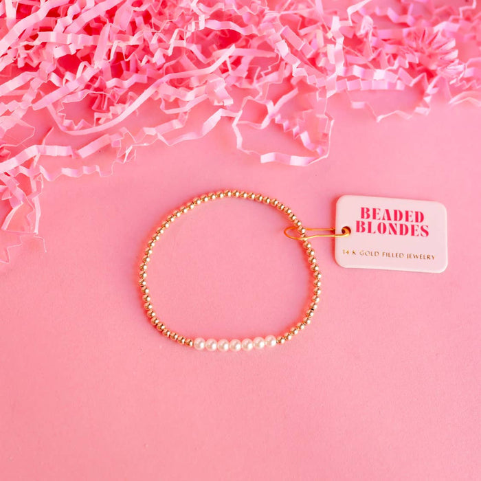 Sophia Pearl Bracelet in Gold: Petite 6.25 inch