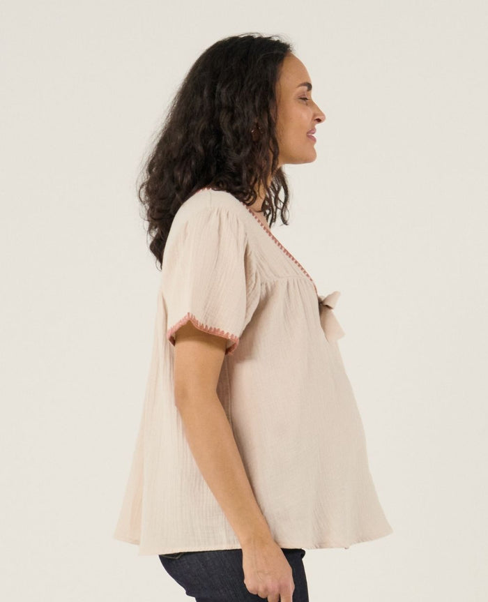 Soraya nursing and maternity blouse - Beige