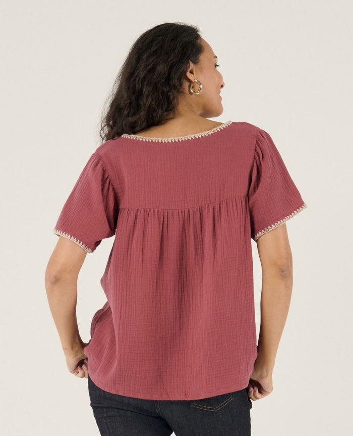 Soraya nursing and maternity blouse - Plum