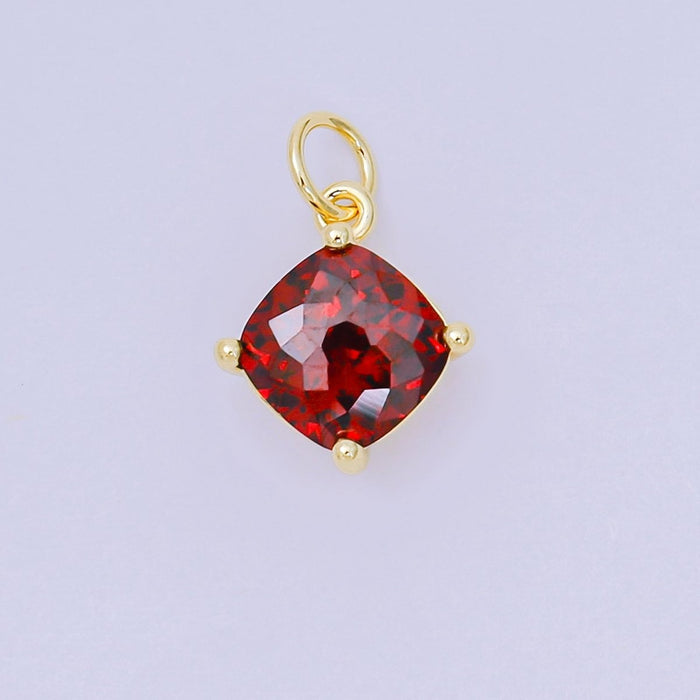 Square Birthstone Charm