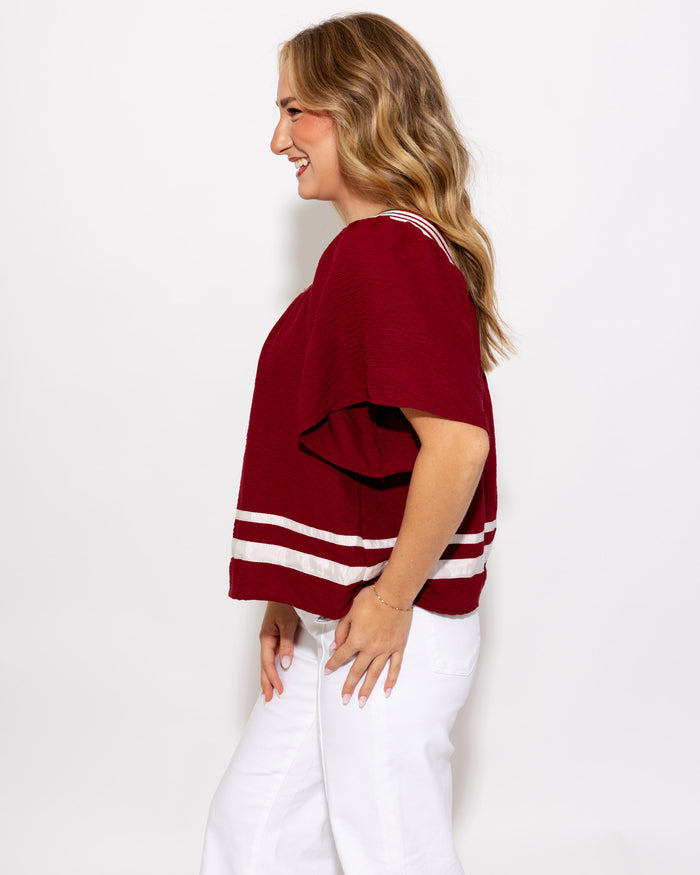 Square Neck Flare Sleeve Top