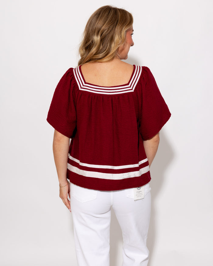 Square Neck Flare Sleeve Top