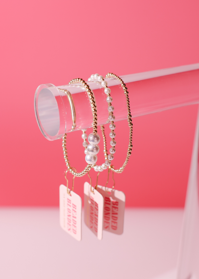 Stack of 3: Dainty ILY, Isla Pearl, Mini Luci Bracelet