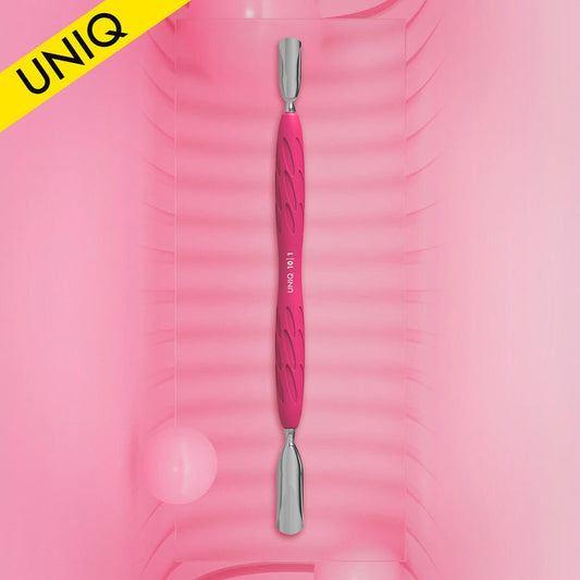 Staleks Manicure pusher with silicone handle “Gummy” UNIQ 10 TYPE 1 (wide rounded pusher + narrow rounded pusher) Cuticle Pusher Staleks