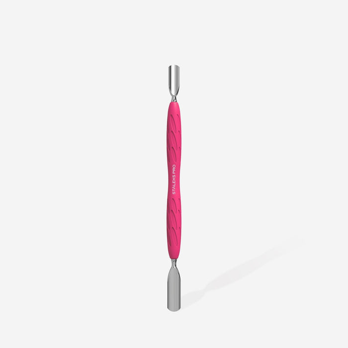 Staleks Manicure pusher with silicone handle “Gummy” UNIQ 10 TYPE 1 (wide rounded pusher + narrow rounded pusher) Cuticle Pusher Staleks