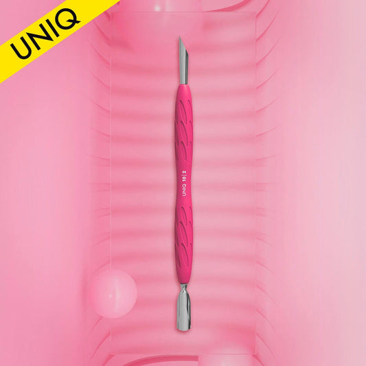 Staleks Manicure pusher with silicone handle “Gummy” UNIQ 10 TYPE 2 (narrow rounded pusher + slanted pusher) Cuticle Pusher Staleks