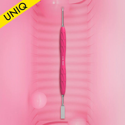 Staleks Manicure pusher with silicone handle “Gummy” UNIQ 11 TYPE 1 (flat straight pusher + loop) Cuticle Pusher Staleks