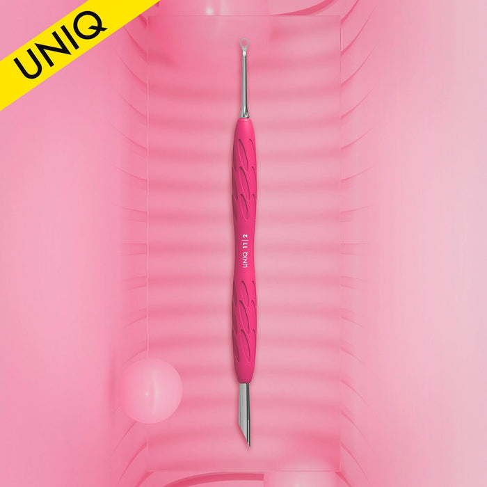 Staleks Manicure pusher with silicone handle “Gummy” UNIQ 11 TYPE 2 (slanted pusher + loop) Cuticle Pusher Staleks