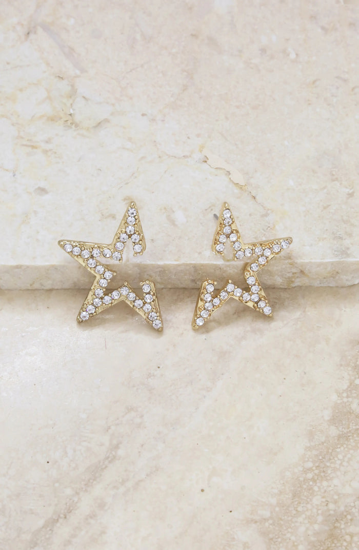 Ettika - Star Light Crystal Statement Stud Earrings -