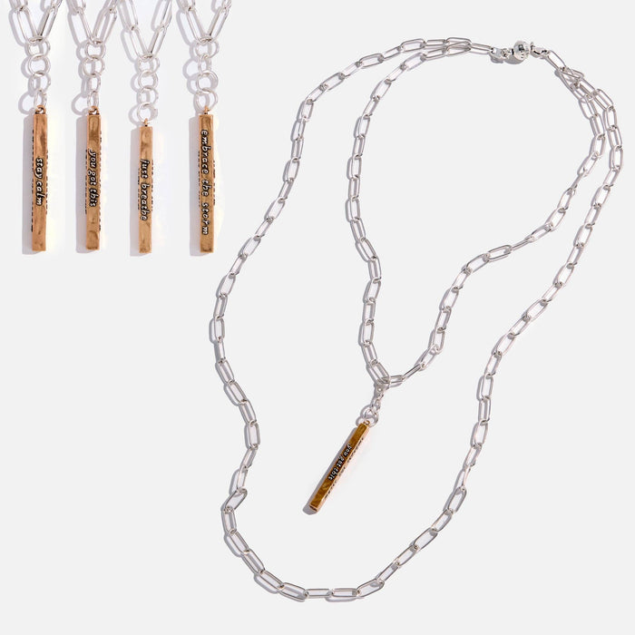 Stay Calm Klink Necklace: Silver