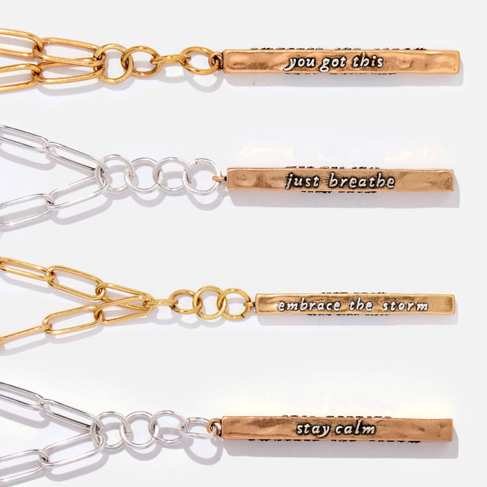 Stay Calm Klink Necklace: Silver