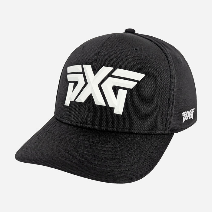 Stretch Snapback Hat in Black, back view