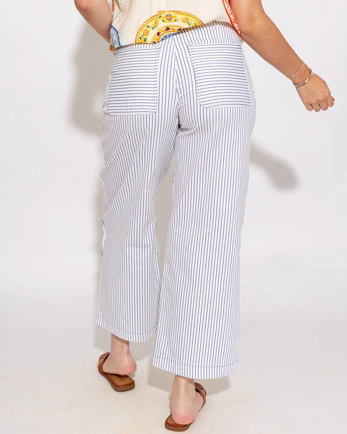 Stripe High-Waist Barrel Pants