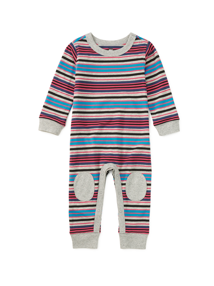 Stripe Knee Patch Baby Romper