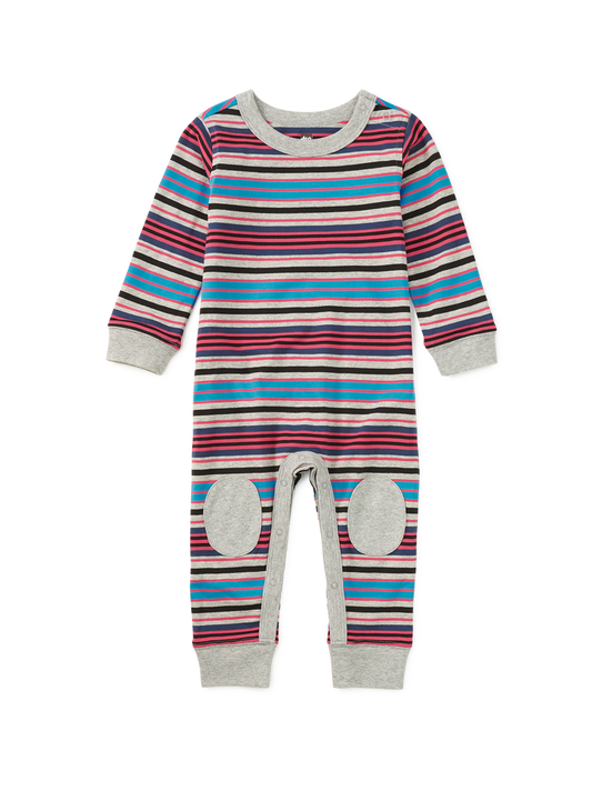 Stripe Knee Patch Baby Romper