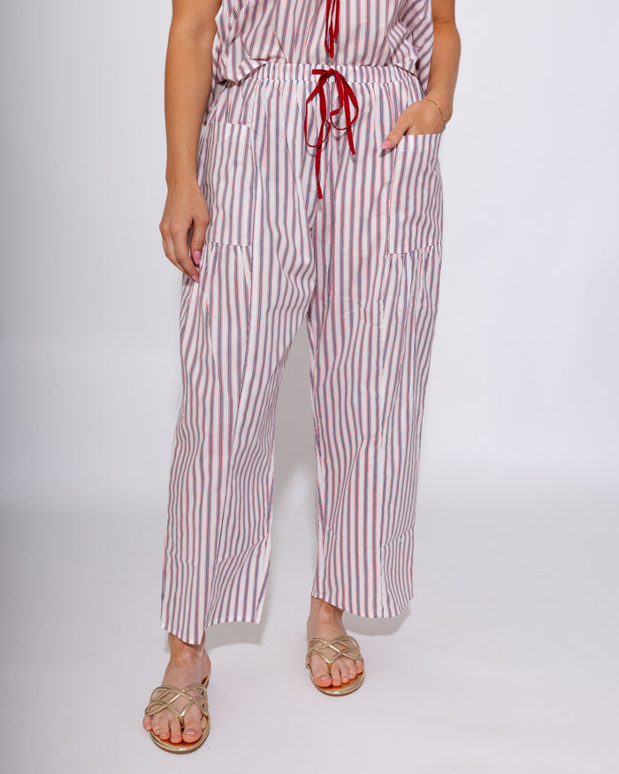 Navy White Stripe Tie Front Tank Pant Set - Bucketlist - Gaudie & Co. Texas Boutique