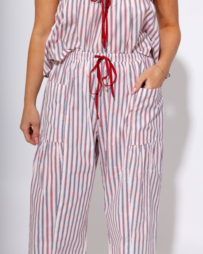 Navy White Stripe Tie Front Tank Pant Set - Bucketlist - Gaudie & Co. Texas Boutique