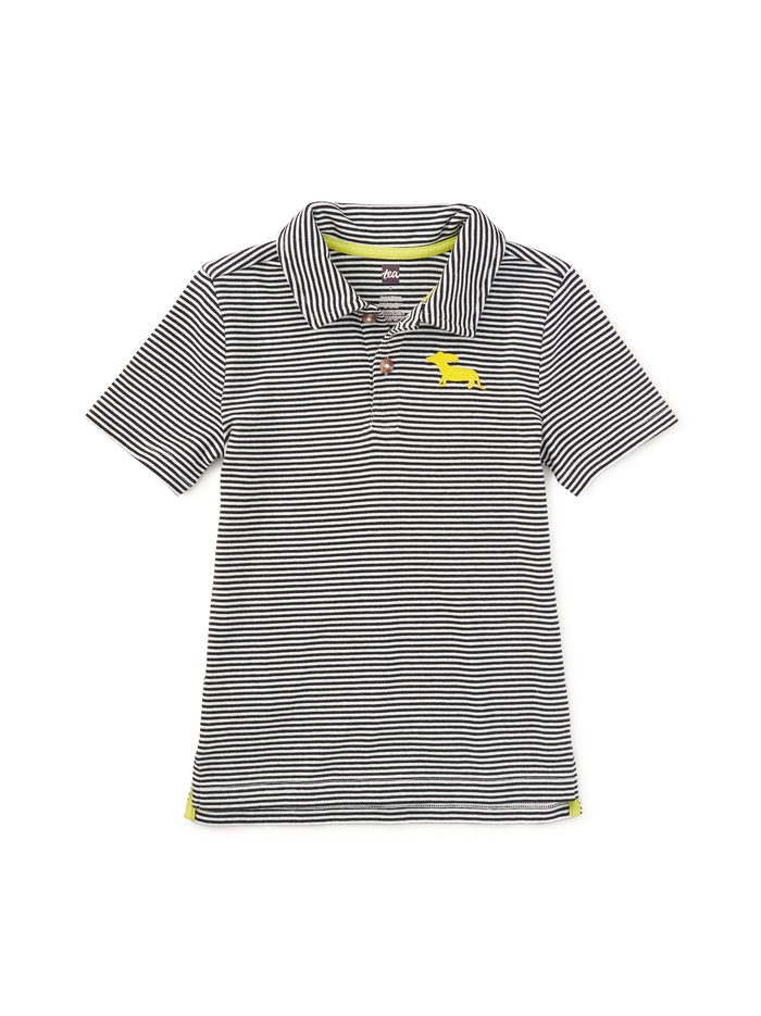 Striped Embroidered Polo
