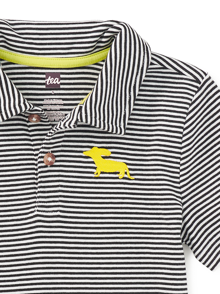 Striped Embroidered Polo