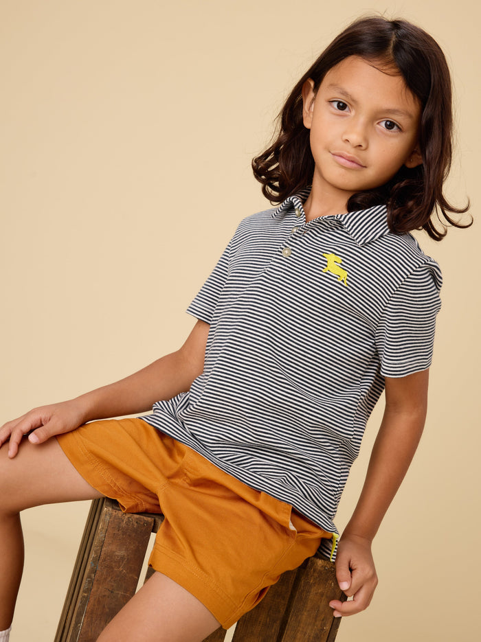 Striped Embroidered Polo