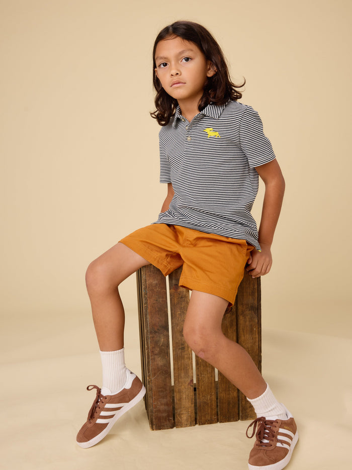 Striped Embroidered Polo