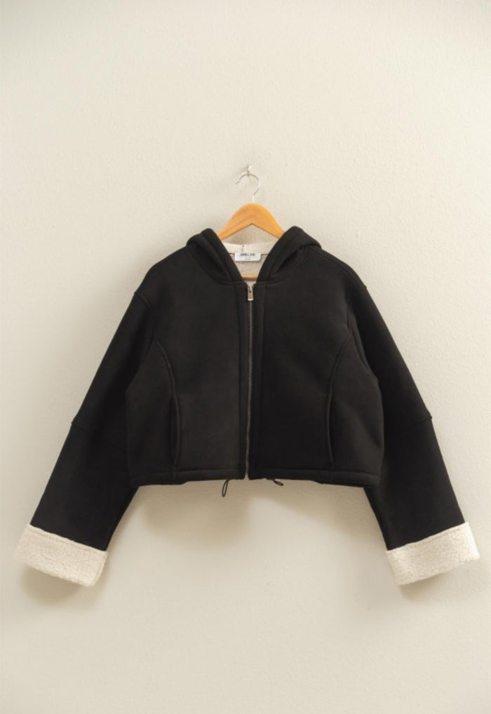Suede Hooded Jacket