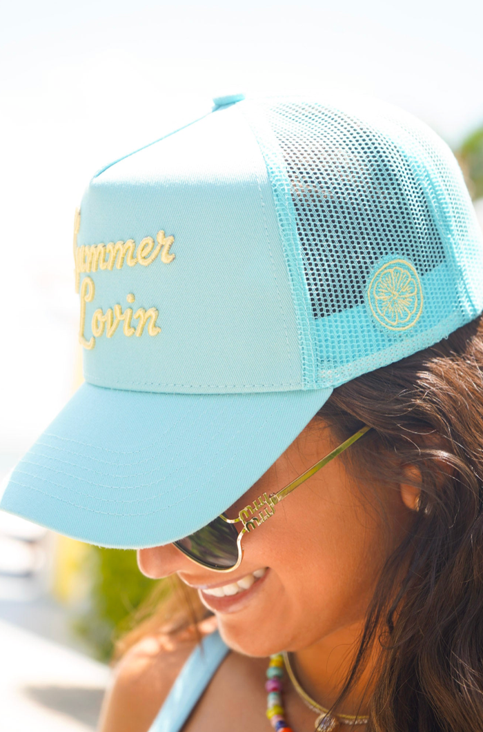 Summer Lovin - Baby Blue Canvas Trucker Hat