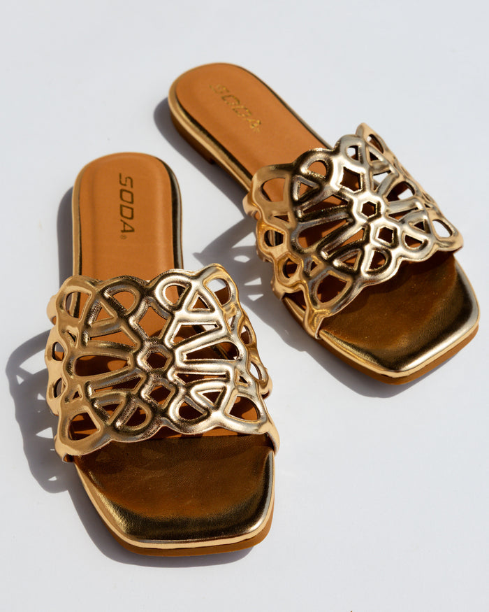 Sunlit Stroll Slides in Gold
