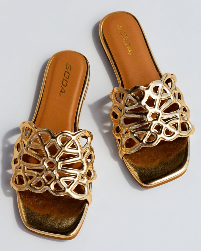 Sunlit Stroll Slides in Gold