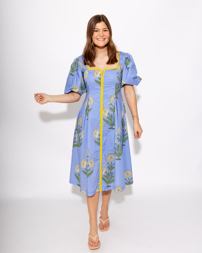 Sunny Trim Floral Midi Dress