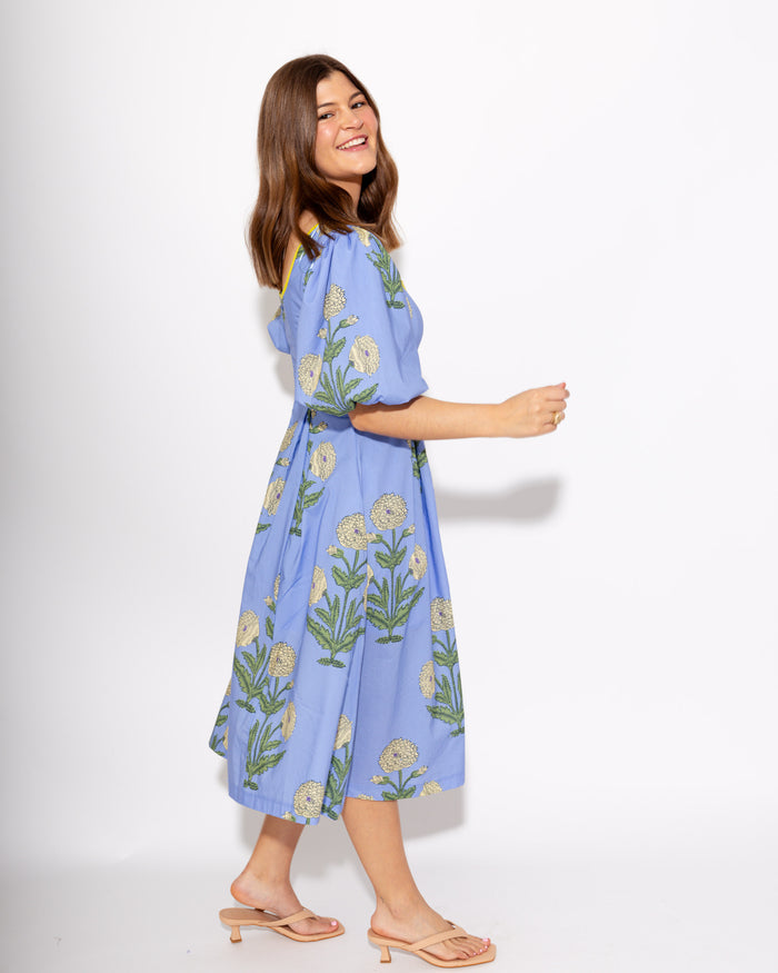 Sunny Trim Floral Midi Dress