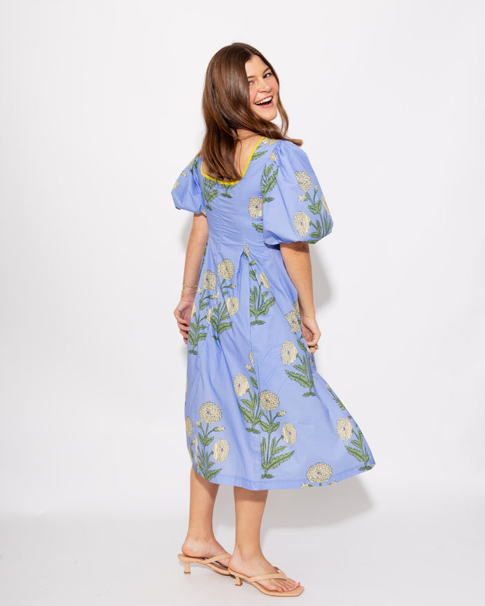 Sunny Trim Floral Midi Dress