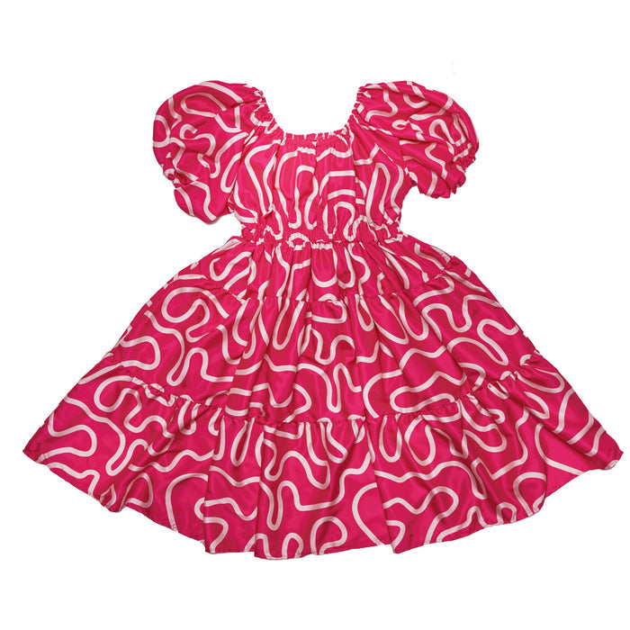 Boyko - Suzy Dress - Hot Pink Squiggle -