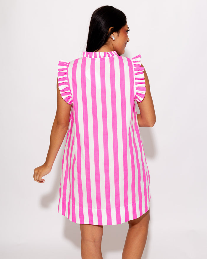 Sweet Stripe Flutter Sleeve Mini
