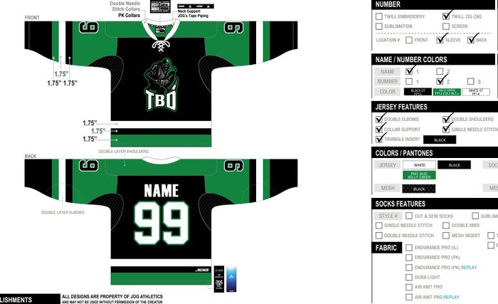 TBD Tackle Twill Hockey Jersey