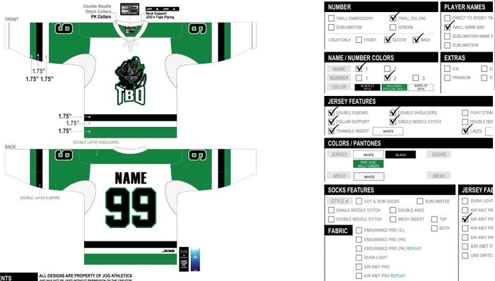 TBD Tackle Twill Hockey Jersey
