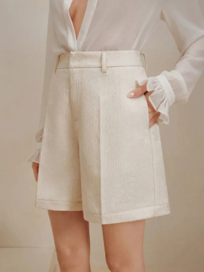 High-Waist Textured Shorts - Allen Fitness | Fashion & Activewear UK