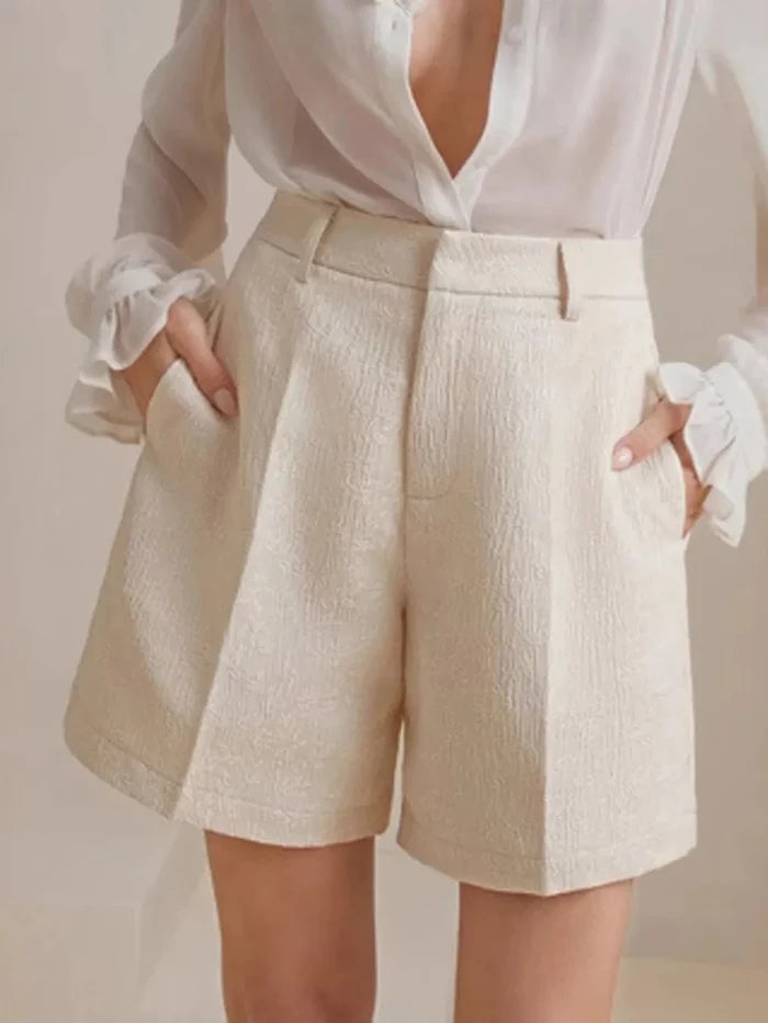 High-Waist Textured Shorts - Allen Fitness | Fashion & Activewear UK