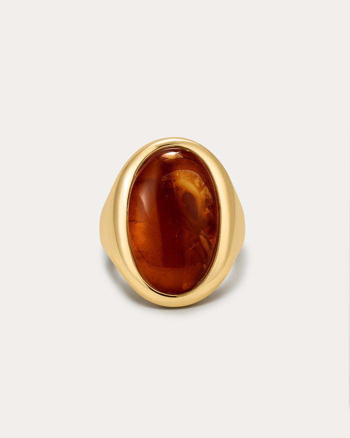 Luv Aj - The Amber Honey Resin Statement Ring - Gold
