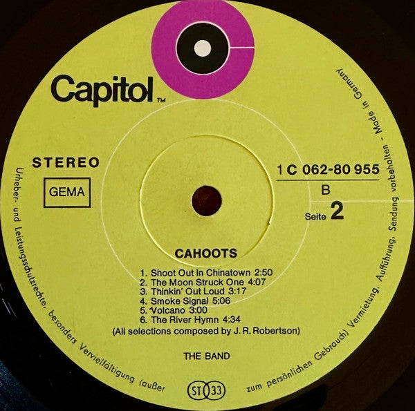 The Band - Cahoots (LP) [Germany] 1st