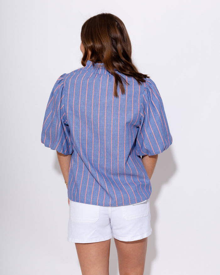 The Color Pop Bubble Sleeve Top