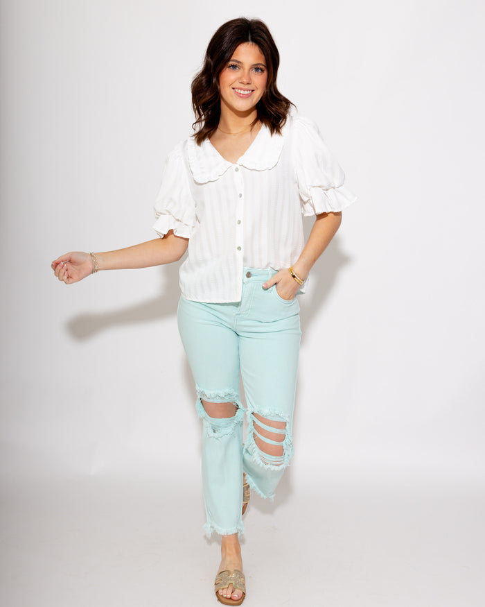The Cool Mint Distressed Jeans