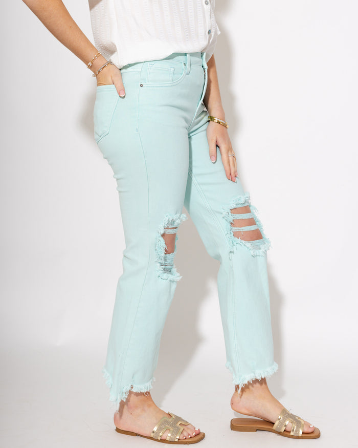 The Cool Mint Distressed Jeans