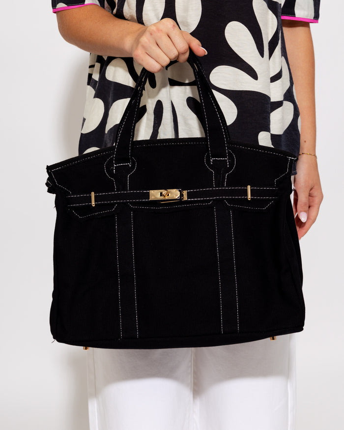 The Everyday Luxe Tote in Black
