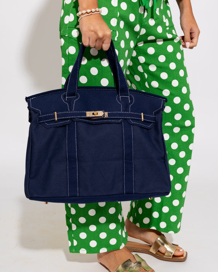 The Everyday Luxe Tote in Navy