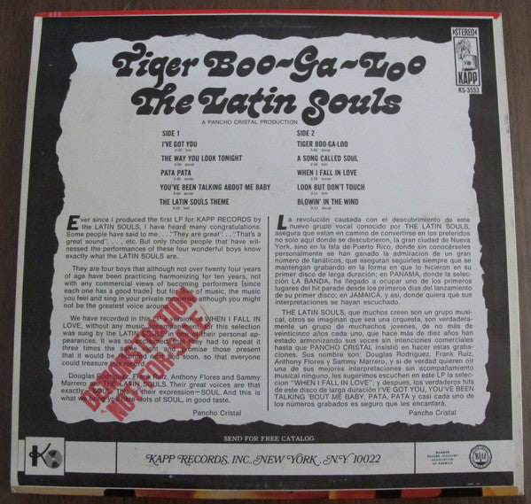 The Latin Souls - Tiger Boo-Ga-Loo (1968 PROMO)