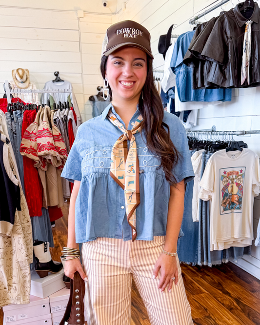 The Loopty Lou Denim Top