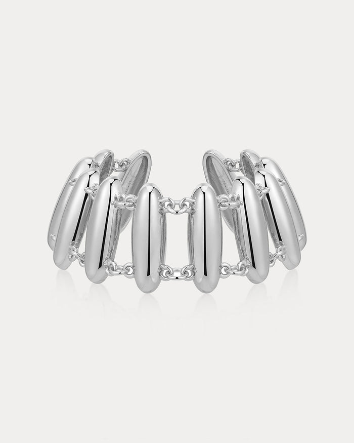 Luv Aj - The Milan Bead Stud Bracelet - Silver