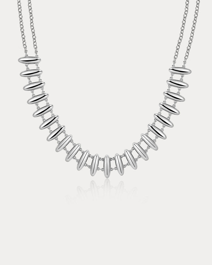 Luv Aj - The Milan Bead Stud Necklace - Silver